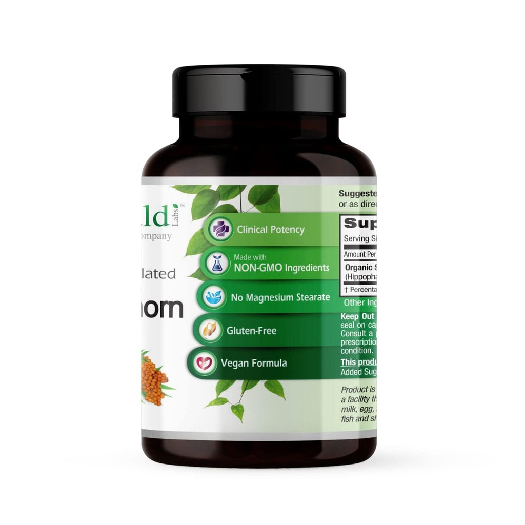 EMERALD LABS Sea Buckthorn - Dietary Supplement with Vitamins C, E & Omega 7 - Supports Adrenal, Energy, Skin & Immune Health - 60 Vegetable Capsules (30-Day Supply)
