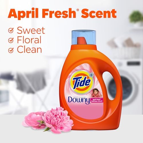 Tide Liquid Laundry Detergent with Touch of Downy, April Fresh Scent, 74 loads, 105 fl oz