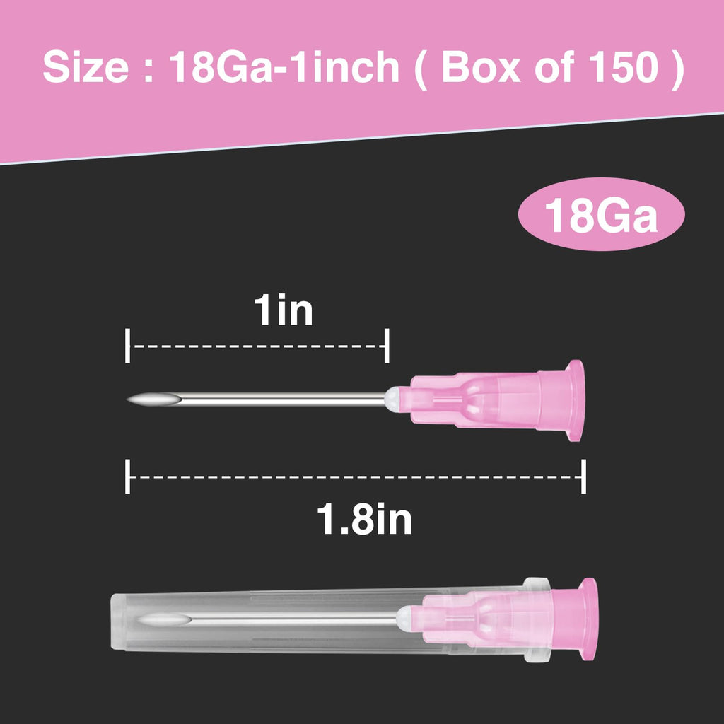 150 Pcs 18 Ga 1 Inch Luer Lock for Scientific Labs