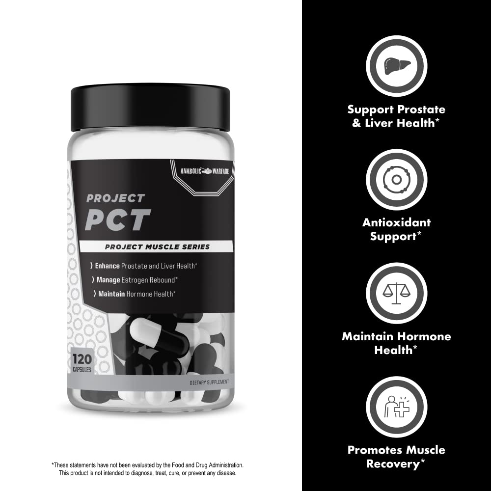 Anabolic Warfare Project PCT Supports Hormone Health, Promotes Post-Workout Recovery & Provides Liver Support - Made with Botanicals - 120 Capsules (40 Servings)