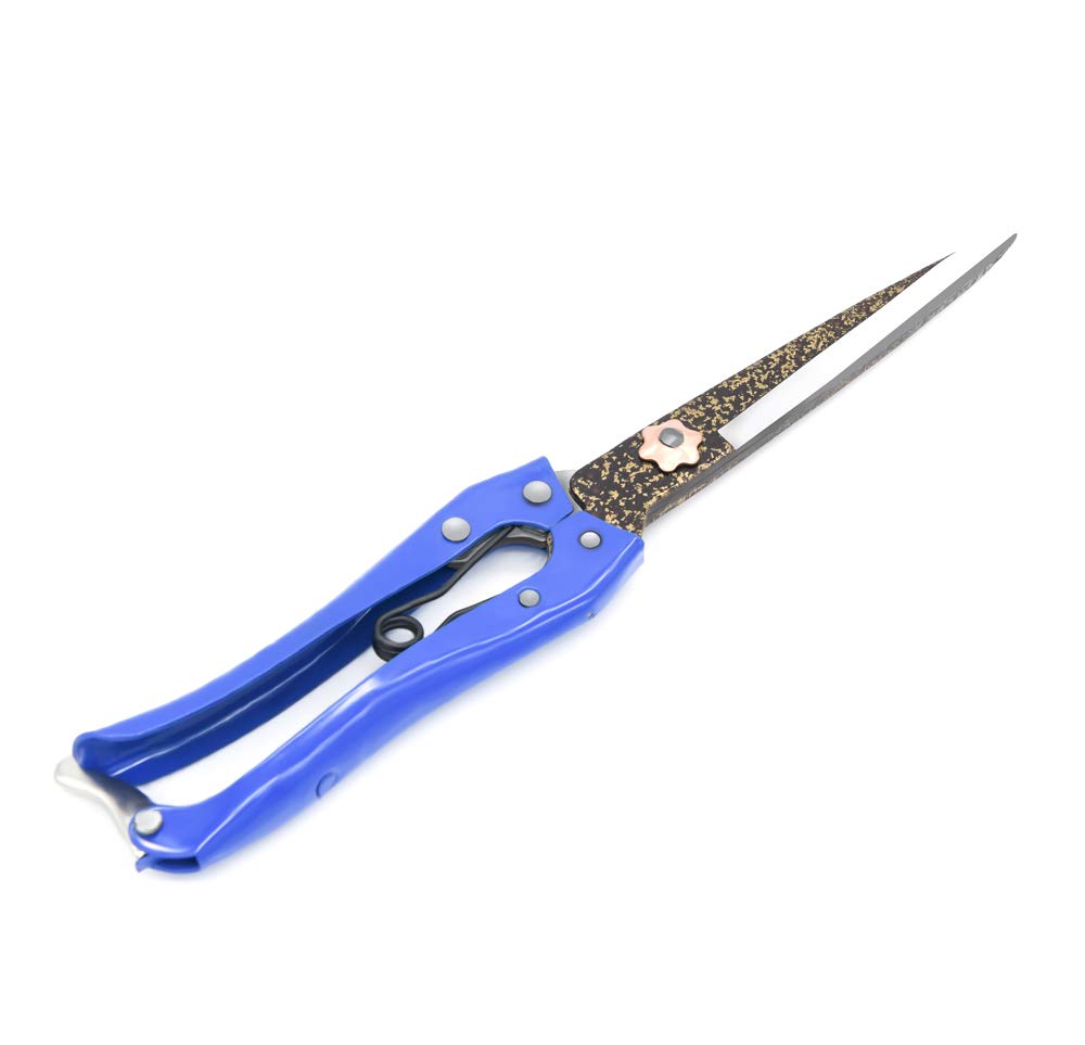 Grass Sheep Shear - Coated Wear-Resistant Handle, Manganese Steel Double-Edged, Strong Spring Suitable For Manual Shearing of Cow, Sheep, and Horse Hair (Blue 10.2 inches)