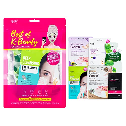 Epielle All In One Kit, cleansing, facial sheet mask, peel off, Fun facial mask Kit, Moisturizing Facial Skincare for Sensitive Skin & Acne | Spa Day Party, Mothers Day Gifts