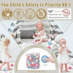 GOGOSO Ball Pit Balls for Toddler, Baby Plastic Playballs Kids Soft Pastel Pelotas Non-Toxic BPA-Free,Cream Pink+Blue+Purple+White,100 Balls