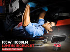 LED Work Light for Milwaukee 18v Battery, Ecarke 7'' 100W Cordless Work Lights 10000 Lumens of Brightness for m18 Battery Light with Low Voltage Protection&USB & Type-C Charger Port for car Repairing