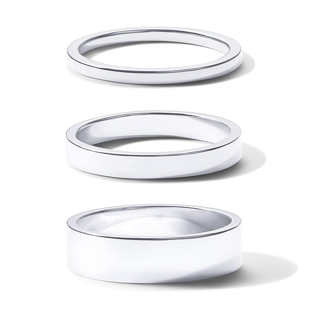 PAVOI 18K Gold Plated Three Stackable Ring Set - White Gold
