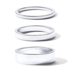 PAVOI 18K Gold Plated Three Stackable Ring Set - White Gold