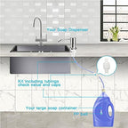 Dish Soap Dispenser for Kitchen Sink (Brushed Nickel), Countertop Sink Soap Dispenser Water Pump with 47” No-Spill Extension Tube Kit Design for Kitchen Bathroom, No More Refills （Sliver）