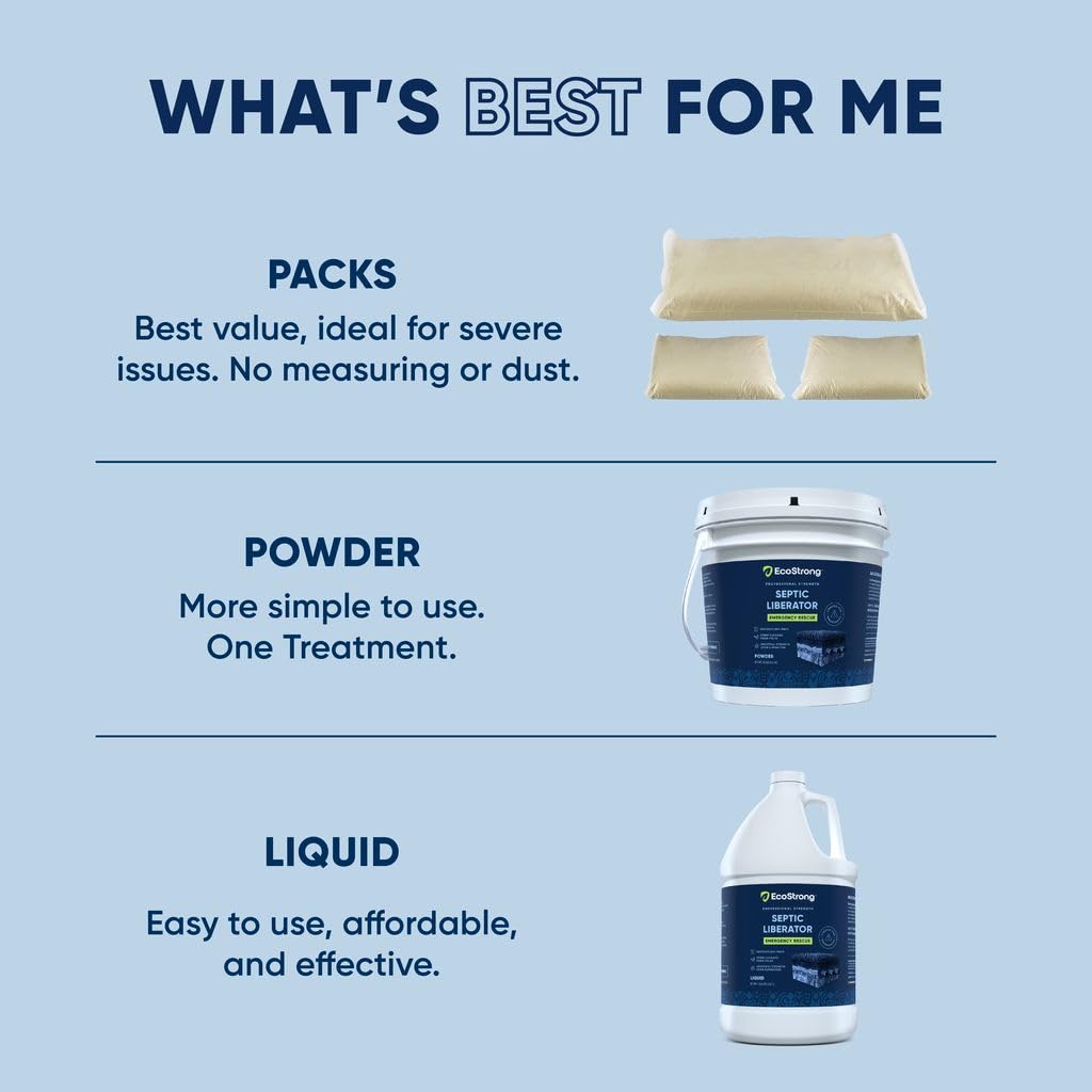 Septic Tank Shock Treatment | Bio Enzyme Septic Safe |Clears Leach & Drain Fields, Dissolves Organic Solids, Grease, Hair - Drain Deodorizer (128 OZ)