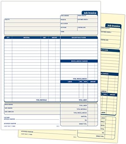 Adams Job Invoice Forms, 100 Sets, White, 8-1/2 x 11 Inches and Adams Sales Order Book, 50 Sets, White/Canary, 4-3/16 x 7-3/16 Inches