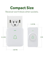 AVANTEK Wireless Doorbell, Mini Waterproof Door Bell Chime Operating at 1000 Feet, CW-11 Doorbell with 52 Melodies, 5 Volume Levels & LED Flash