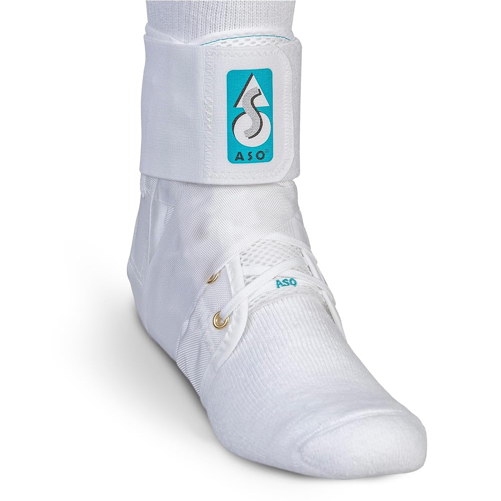 Med Spec ASO Ankle Stabilizer (XX-Small, White) – Lace Up Ankle Brace for Ankle Sprain and Instability, Orthopedic Ankle Support for Men, Women, Adults, Teens and Kids, Sports Injury Recovery, 264009