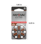 Rayovac Extra hearing aid batteries size 312. Long-lasting mercury-free zinc-air hearing aid batteries - 1.45v. (60 batteries)