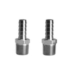 Beduan Stainless Steel 3/8" Hose Barb to 1/4" Male NPT (Pack of 2)