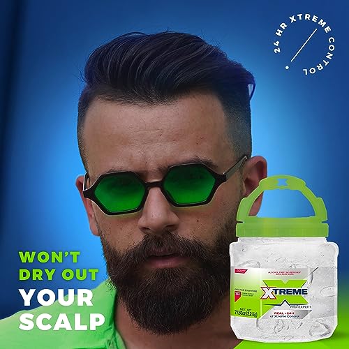 Xtreme Pro-Expert Clear Styling Hair Gel, Alcohol-Free 24-Hours Control With Aloe Vera, 77.60 oz Jar (Pack of 3)