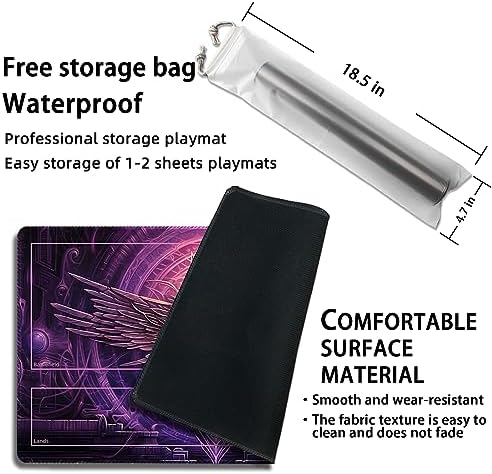 Playmat for MTG With Free Storage Bags, Game Mat 24 x 14 Inches, TCG and Board Game for Cards, Mousepad Desk (With Zones, Magic 13)