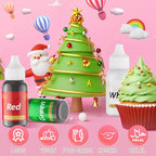 Gel Food Coloring for Cake Decorating - 3 Concentrated Assorted Food Color Edible Christmas Red Green White - Food Grade Dye for Easter Eggs Fondant Cookies Frosting Royal Icing Baking - 40g/Bottle