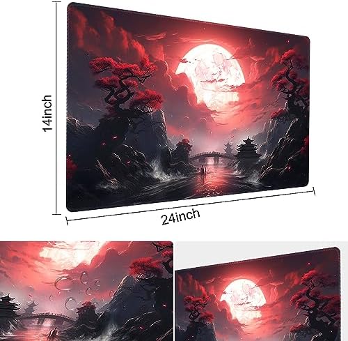 Board Game 14x24in MTG Playmat Compatible for OCG CCG RPG TCG Playmats (Blood Moon Secrets)