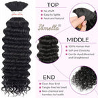 Amella Bulk Human Hair For Braiding 22Inch Deep Wave Human Braiding Hair (1pack-2bundles) Human Hair Braiding Hair 100%Unprocessed Brazilian Virgin Human Hair human braiding hair for boho braids 100g