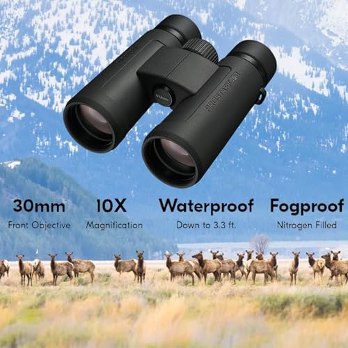 Nikon Prostaff P3 10x30 (16775) Black Binoculars Bundle with Lens Pen, and Cloth - High Powered Compact Adult Binoculars for Hunting, Bird Watching, and Hiking Essentials, Zoom Lightweight Travel
