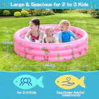 Garden Round Inflatable Baby Swimming Pool, Portable Inflatable Child/Children Little Pump Pool,Kiddie Paddling Pool Indoor&Outdoor Toddler Water Game Play Center for Kids/Girl/Boy