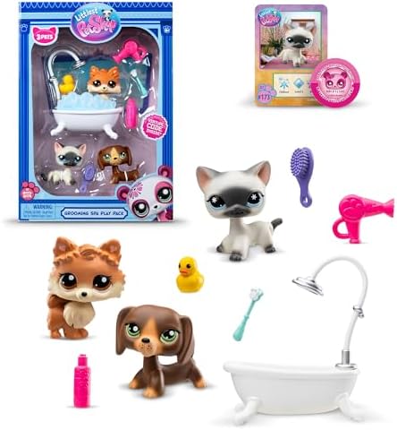 Littlest Pet Shop - Grooming Spa Play Pack, Gen 7 Authentic LPS Bobble Head Toy Figure, Collectible Toy Animal, Ages 4+