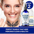 BodyJ4You Piercing Aftercare Spray Keloid Bump Removal Piercing Hole Cleaner - Earring Hole Cleaner Piercing Floss Ear Hole Cleaner - Natural Saline Wound Wash - Pierced Ears Nose Cleaning Kit