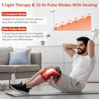 Red Light Therapy Knee Brace for Pain Relief, Vibration Knee Massager with Heat and Red Light Therapy, 660nm & 850nm Lights, Rechargeable Cordless Controller Near Infrared Light Therapy for Knee/Shoulder/Elbow