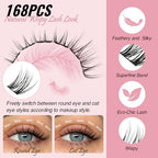 Natural Lash Clusters - 154PCS Cluster Eyelash Extensions, 8-14mm Mixed Individual Lashes, Comfortable Eyelash Clusters with Thin Band, Individual Lash Clusters Easy to Apply (Realistic)