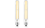 NOVELUX 7.3 Inch 3000K Warm White Edison Bulbs Equal 80 Watt, 800LM E26 Led Bulb 6W Dimmable, T10 T9 Long Tubular Clear Glass Light Bulbfor Vanity Pendant Chandeliers Wall Sconces - UL Cert 2Pack