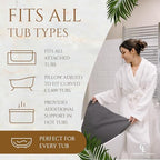 Luxury Bath Pillow for Tub - Thick and Comfortable Bathtub Pillow Support for Head and Neck and Back - Washable Quick-Drying Bath Pillows - Bath Cushion for Home Spa - Fits Any Bathtub - Dark Gray