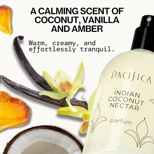 Pacifica Indian Coconut Nectar Spray Perfume, 2 oz ��� Warm Coconut & Vanilla Gourmand Fragrance for Women Clean Beauty Scent, Long-Lasting Beachy & Layerable, 100% Vegan & Cruelty-Free Made in USA