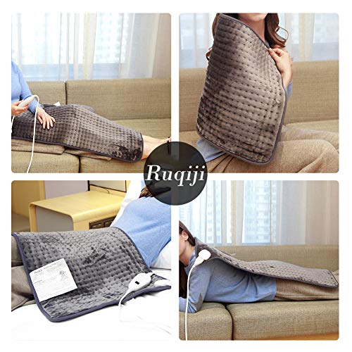 New 2023 Ruqiji 17''x33'' XXXL King Size Heating Pad with Fast-Heating Technology&6 Temperature Settings, Flannel Electric Heating Pad/Pain Relief for Back/Neck/Shoulders/Menstrual Pain/Leg Cramp