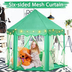 Monobeach Princess Tent Girls Green Large Playhouse Kids Castle Play Tent with Star Lights Gift Toy for Children Indoor and Outdoor Games