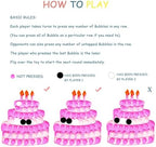 QETRABONE 4 Pcs Birthday Cake Crown Fidget Toys for Girl, Pop Fidget Toys Gift Bubbles Toy, Pizza Silicone Fidget Sensory Squeeze Bubbles Toy, Stress Relief Anti-Anxiety Autism