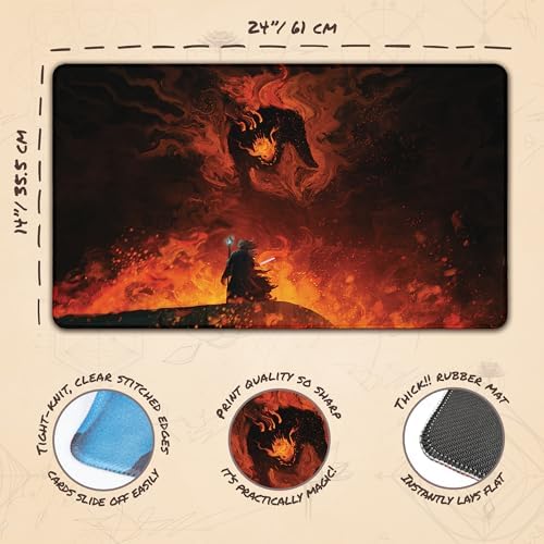 The Shadow and The Flame (Stitched) - MTG Playmat by Anato Finnstark - Compatible with Magic The Gathering Playmat - Original Designs