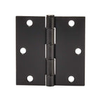 Amazon Basics Interior Door Hinges, Square, 3.5 x 3.5 Inch, Matte Black, Pack of 12