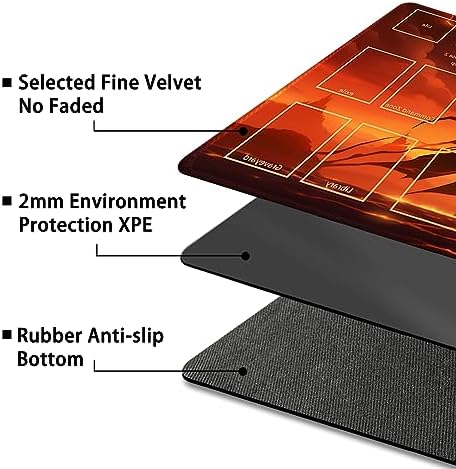 Playmat for MTG, with Free Storage Bags,Game Mat 24 x 14 inches, TCG and Board Game Mat for Cards,Mousepad Desk Mats (with Zones,Magic Mat 2)