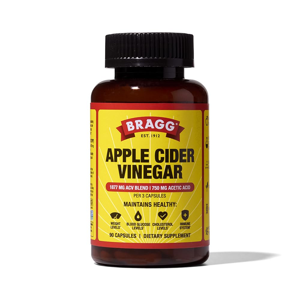 Baragg Mathilda Bragg Organic Apple Cider Vinegar Capsules with Vitamin D and Zinc - 90 ...