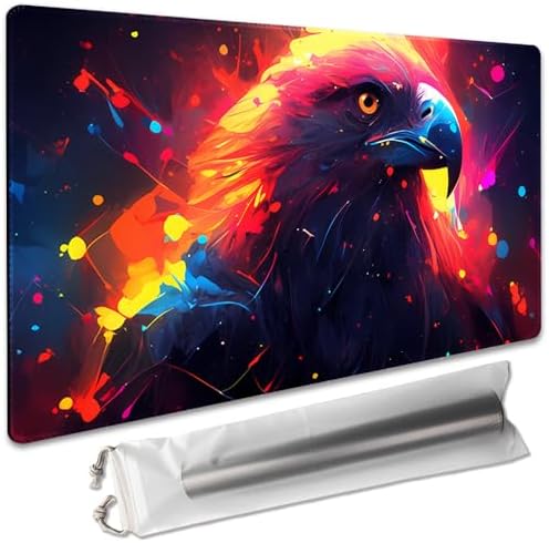 Board Game 14x24in MTG Playmat Compatible for OCG CCG RPG TCG Playmats (A Colorful Eagle)