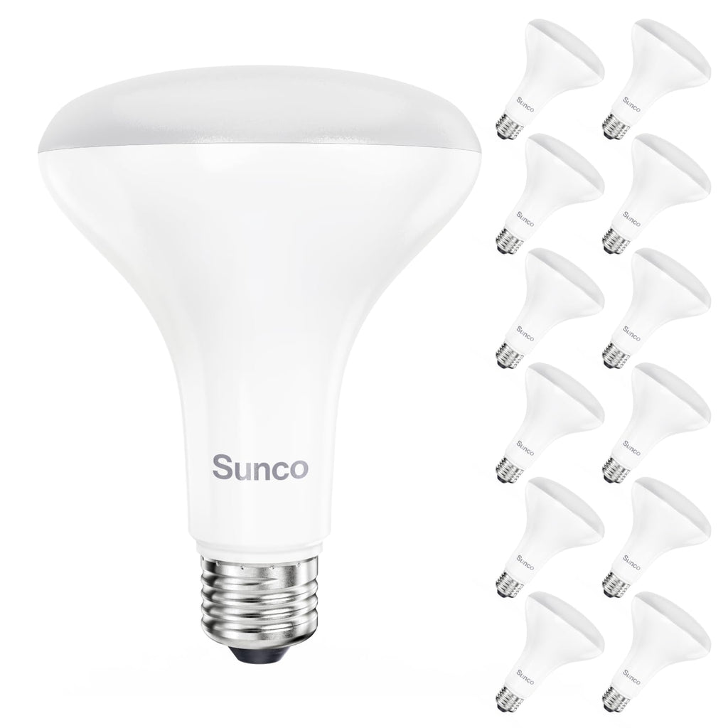 Sunco 12 Pack BR30 LED Bulb, Recessed Can Light Bulbs, Indoor Flood Lighting, 1600 LM, 16W (100W Equivalent) 4000K Cool White, E26 Medium Base, Dimmable UL
