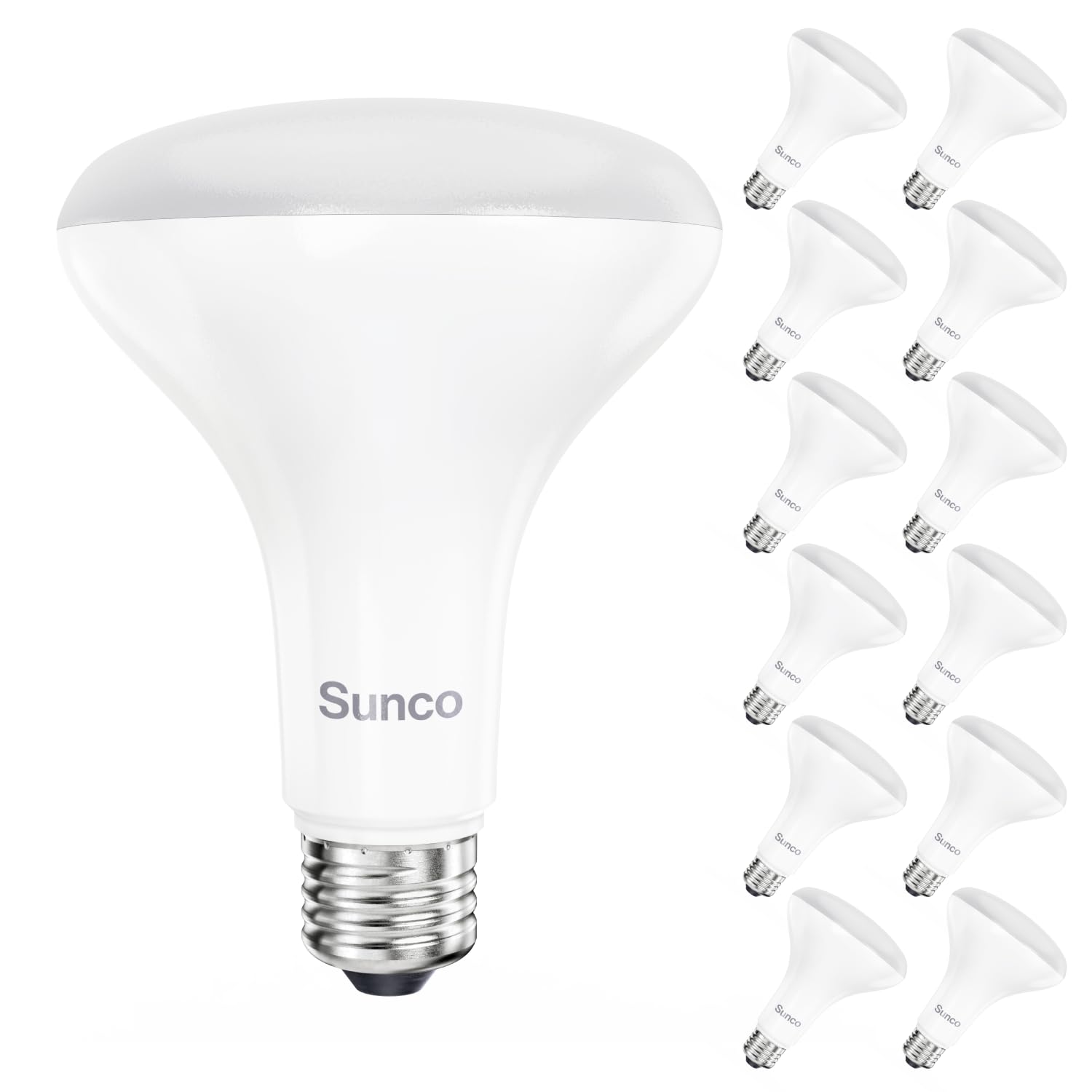 Sunco 12 Pack BR30 LED Bulb, Recessed Can Light Bulbs, Indoor Flood Lighting, 1600 LM, 16W (100W Equivalent) 4000K Cool White, E26 Medium Base, Dimmable UL