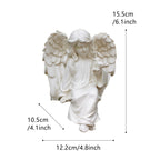 JARPSIRY Angel Garden Statue, Sitting Angel Sculpture, Resin Angel with Bird Figurine for Patio Yard Porch Lawn Outdoor Decor Home Shelf Sitter Memorial Spiritual Gifts