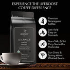 Lifeboost Coffee Espresso Ground Coffee - Low Acid Single Origin USDA Organic Coffee - Non-GMO Espresso Coffee Third Party Tested For Mycotoxins & Pesticides (Espresso Ground 12oz x 3 pack)