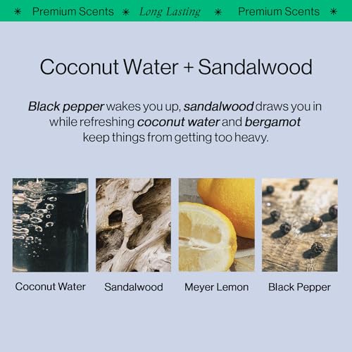 OffCourt - Natural Deodorant Body Spray for Men and Women - Aluminum Free - Whole Body Deodorant for Women and Men - Long-Lasting Coconut Water and Sandalwood Scent, 3.4 Ounce (Pack of 3)