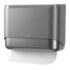 interhasa! Commercial Paper Towel Dispenser Wall Mount - ADA Compliant Multifold Trifold & C-Fold Hand Towel Holder for Restroom, Office, Clinic. Lockable, No-Drill ABS, 10.8" L x 3.5" W x 8" H