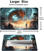 MTG Playmat Size 24x14in Free Storage Bags Non-Slip Backing Printing, Ideal for Card Game Enthusiasts TCG Playmat (with Zone,A Swordsman)