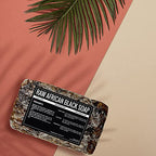 Raw African Black Soap Bar - For All Skin Types - Face, Body, Hair Soap Bulk Bars (1 Pound)