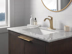 Delta Arvo Brushed Gold Bathroom Faucet 1 Hole, Single Hole Bathroom Sink Faucet for Vanity, Push-Pop Drain Assembly, Champagne Bronze 15840LF-CZ