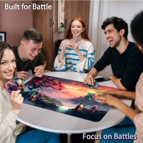 MTG Game Playmat, Magic TCG Rubber Play Mat, 24 x 14 Inches, Art Tree Sky Botanical Theme