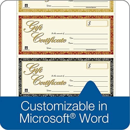 Adams Gift Certificates, Laser/Inkjet Compatible, 3-Up, 30 per Pack with Envelopes (GFTLZ),White